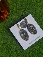 Load image into Gallery viewer, Dúil Black &amp; gold marble effect earrings | Dúil Jewellery | Dúil
