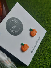 Load image into Gallery viewer, Pumpkin stud earrings | Halloween earrings
