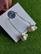 Load image into Gallery viewer, Ghost dangling earrings | Dúil Jewellery | Halloween earrings

