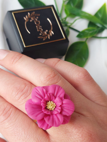 Dúil Rings | Pink flower ring