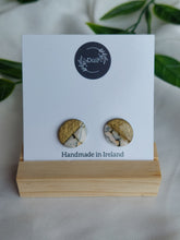 Load image into Gallery viewer, Dúil Howlite &amp; gold studs
