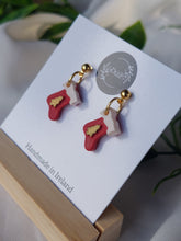 Load image into Gallery viewer, Dúil Dangling Christmas Stocking earrings
