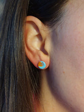 Load image into Gallery viewer, Dúil Blue &amp; orange studs
