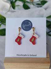 Load image into Gallery viewer, Dúil Dangling Christmas Stocking earrings
