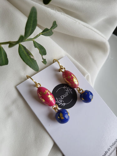 Pink and blue earrings 
