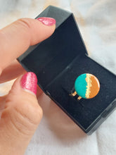 Load image into Gallery viewer, Dúil Turquoise &amp; orange statement ring
